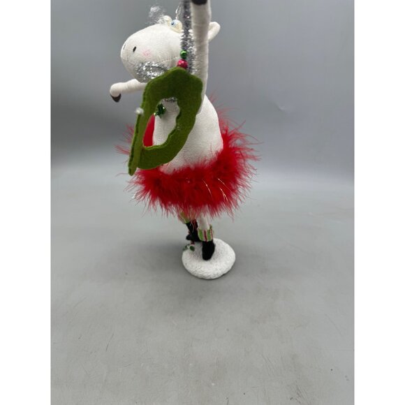 Handcrafted Christmas Reindeer Figurine With Red Feather Skirt & Antlers READ - Picture 6 of 9